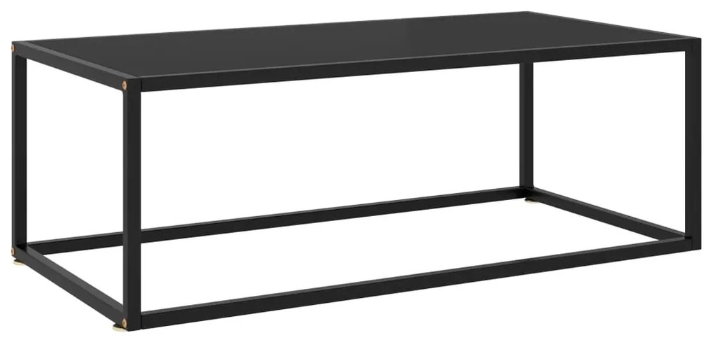 Tavolino Da Salotto Nero Con Vetro Nero 100x50x35 Cm /