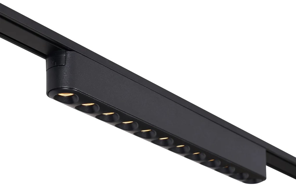 Sistema di illuminazione su binario con 8 faretti e 4 plafoniere nere monofase - Magnetic Gert Puntua