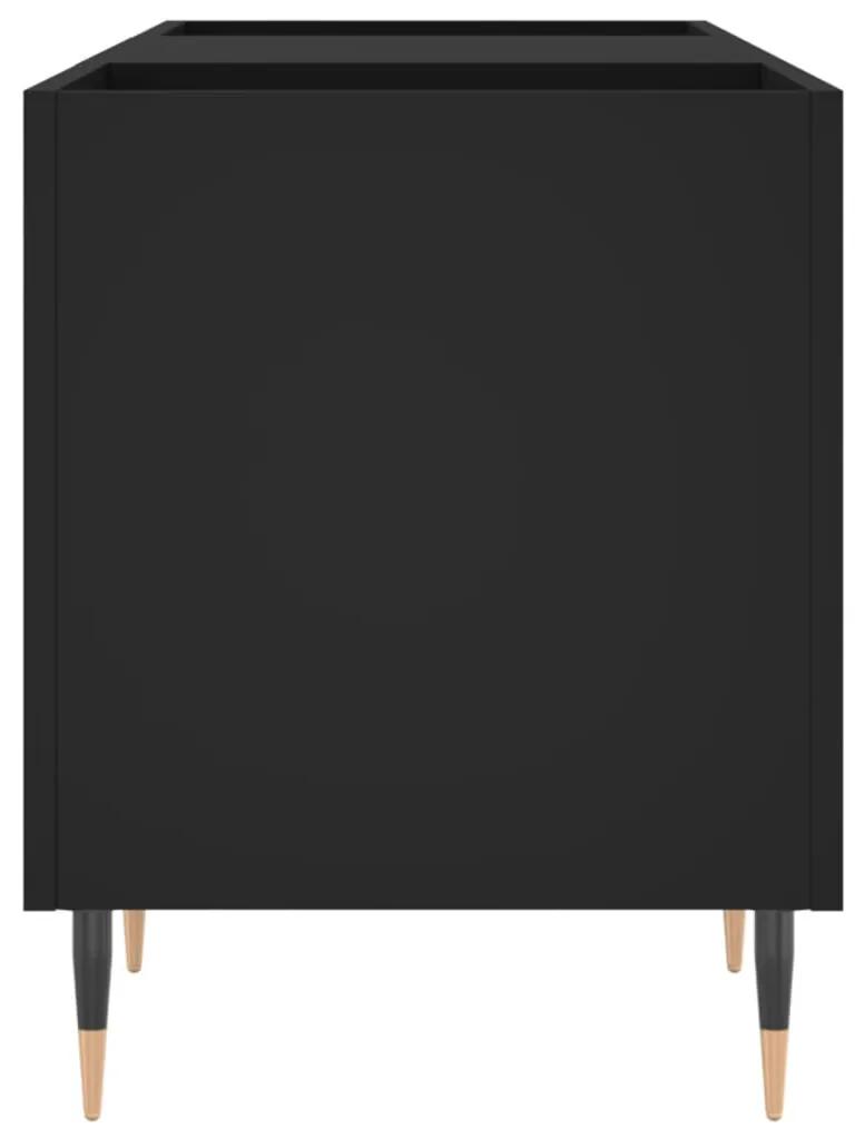 Mobile porta dischi nero 121x38x48 cm in legno multistrato