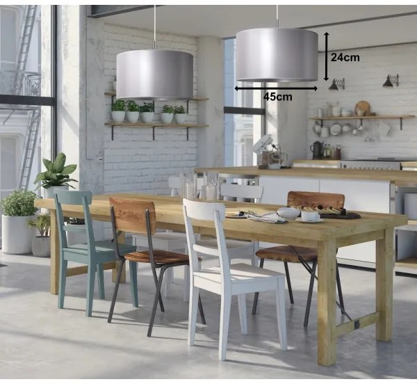 Duolla - Lampadario a sospensione con filo CANNES 1xE27/15W/230V diametro 45 cm argento