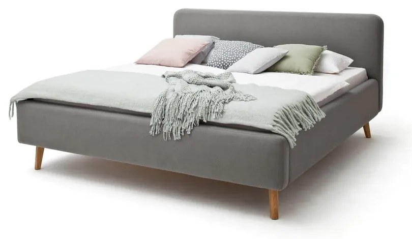 Letto matrimoniale imbottito grigio rete non inclusa 160x200 cm Mattis – Meise Möbel