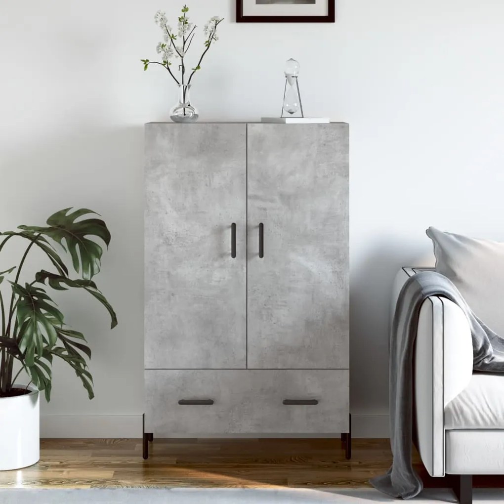 Credenza grigio cemento 69,5x31x115 cm in legno multistrato