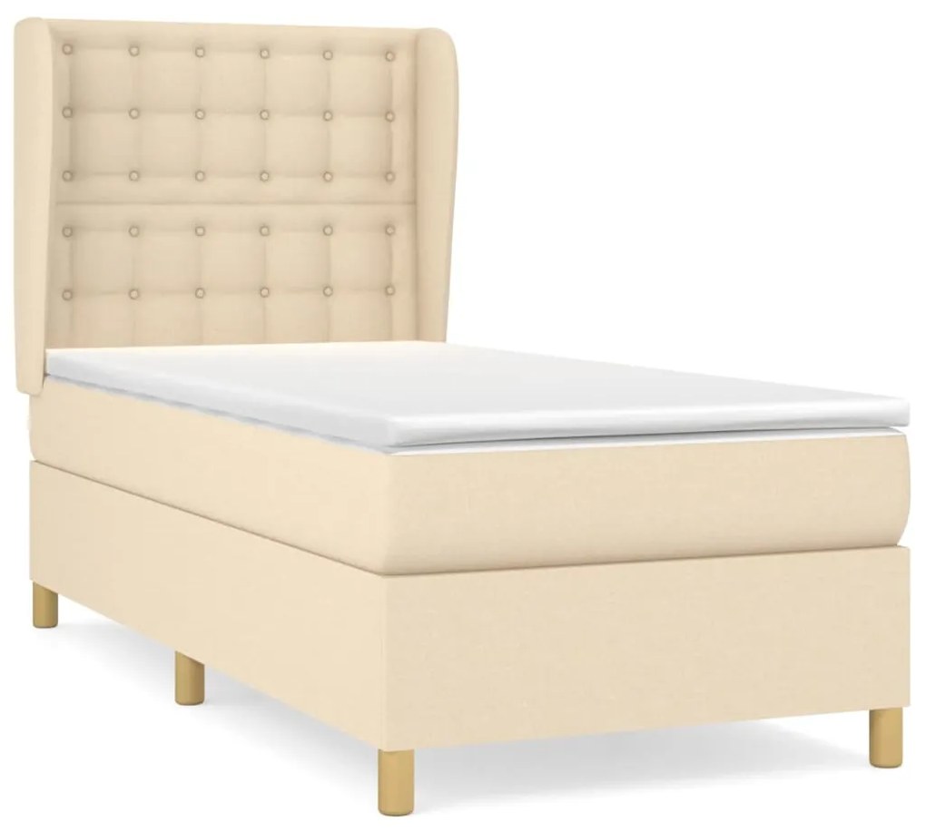 Giroletto a molle con materasso crema 80x200 cm intessuto