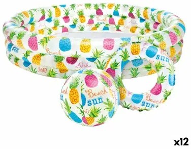 Piscina Gonfiabile per Bambini Intex Ananas Anelli 248 L 132 x 28 x 132 cm (12 Unità)