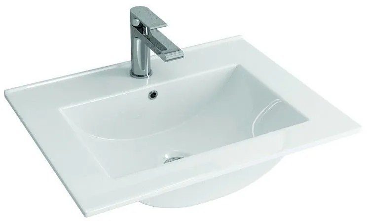 Kamalu - mobile bagno a terra 60 cm con lavabo e 2 cassetti scorrevoli tod-60lp