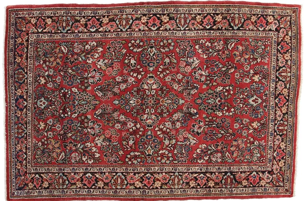 Sarouk Tappeto persiano 140 x 200 Blu (Iran) Annodato A Mano