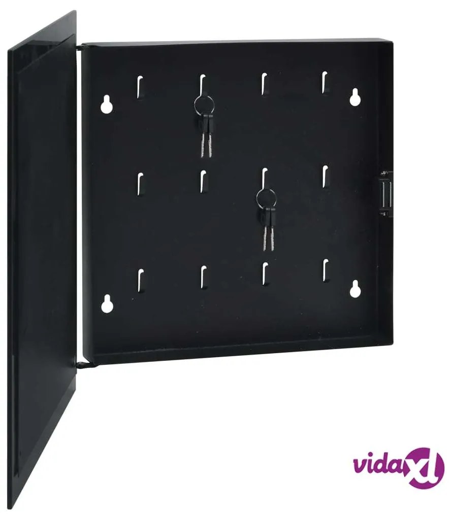 vidaXL Cassetta Portachiavi con Lavagna Magnetica Nera 35x35x5,5 cm