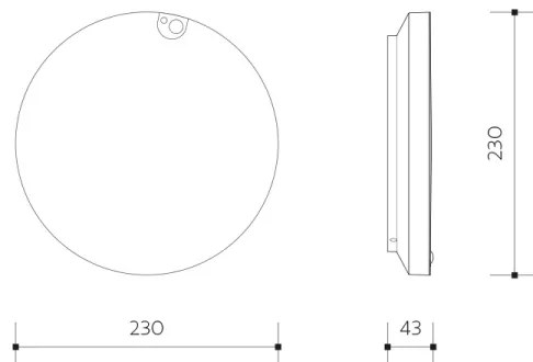 Plafoniera dimmerabile a LED con sensore, 6/12/18 W, 230 V, Ø 23 cm