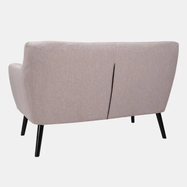 Divano 2 Posti Ellen L130 cm in Tessuto con Gambe Legno - Grigio