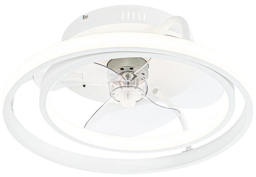 Ventilatore da soffitto bianco 46,5 cm con LED e telecomando - Kees