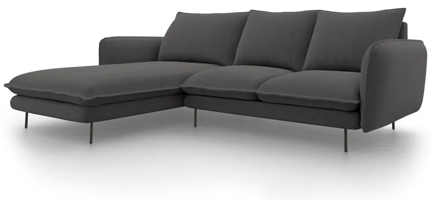 Divano angolare grigio scuro, angolo sinistro Vienna - Cosmopolitan Design