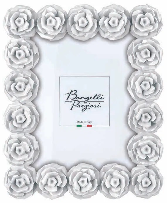 Bongelli preziosi bomboniera piccolo portafoto cornice con rose Collezione Rose design BIANCO