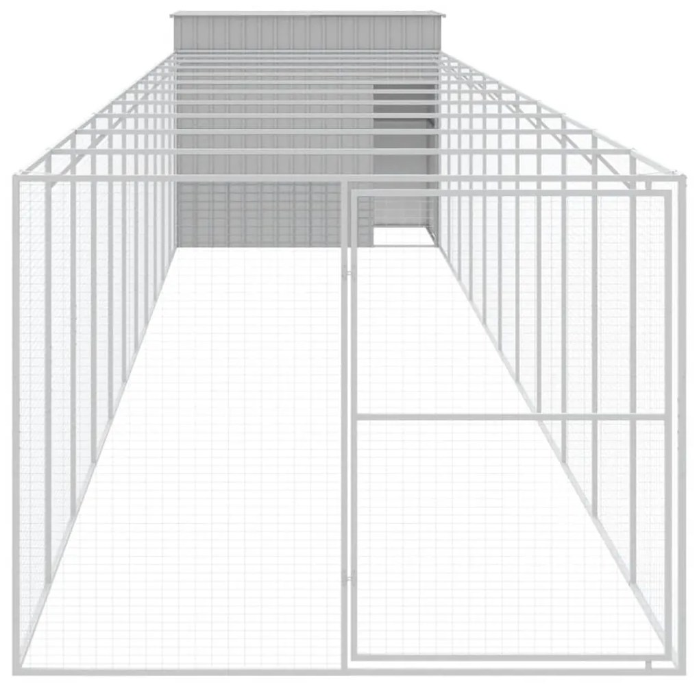 Casetta cani corsa grigio chiaro 214x1273x181cm acciaio zincato