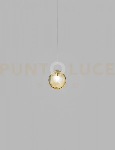 Puppet ring sospensione p ambra trasparente oro satinato 1 luce att...