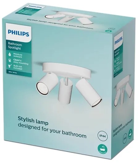 Philips - Luce Spot da bagno IDRIS 3xGU10/5W/230V IP44 bianco