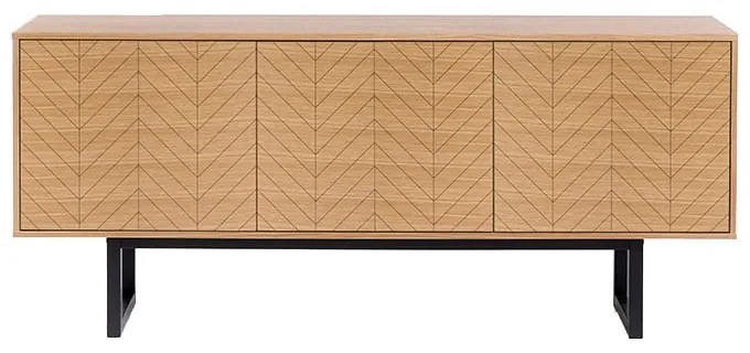 Cassettiera in rovere decorato, 175 x 75 cm Camden Herringbone - Woodman