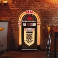 Jukebox Anni '50 con Vinile CD USB Bluetooth SD/MMC Memory Card Radio FM e AUX