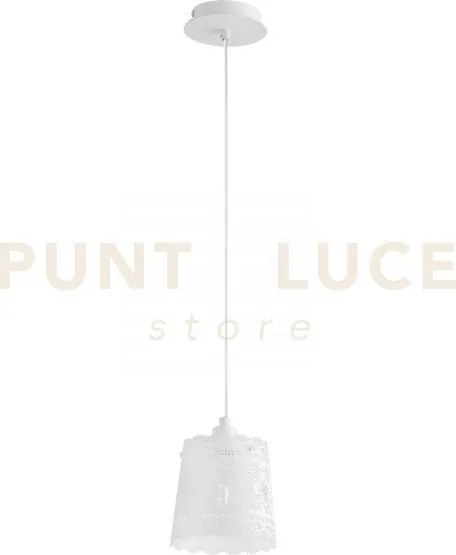 Lampadario a sospensione cluny bianca 1 luce attacco e14 14x145cm