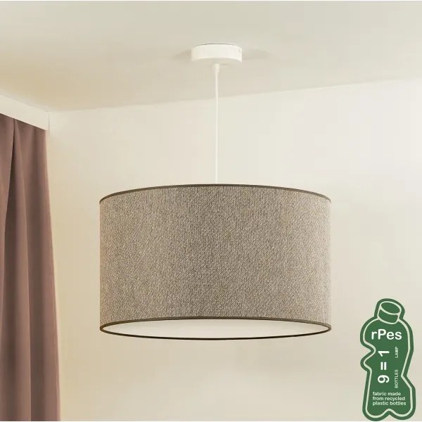 Duolla - Lampadario a sospensione con filo ROLLER ECO RECYCLING 1xE27/15W/230V diametro 45 cm marrone