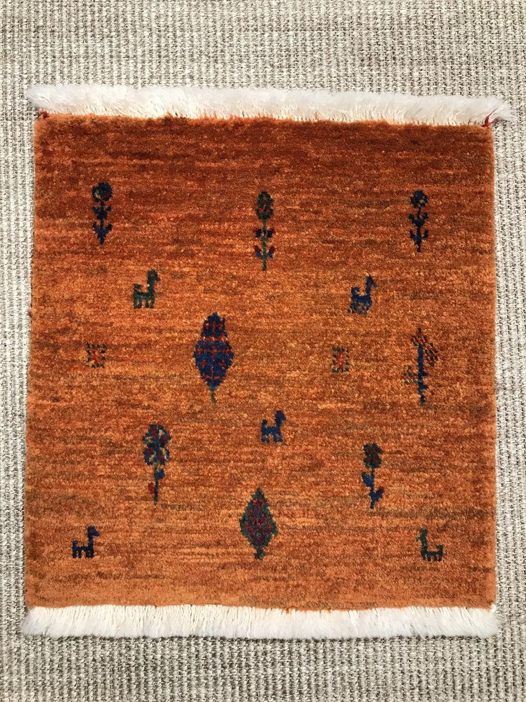 Loribaft Tappeto 40x40 Giallo (Iran) Annodato A Mano