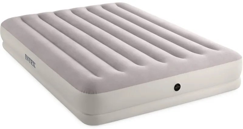 64179 - Materasso Gonfiabile Prestige Mid-Rise Matrimoniale, con Pompa usb, pvc, Grigio, 152x203x30 cm - Intex