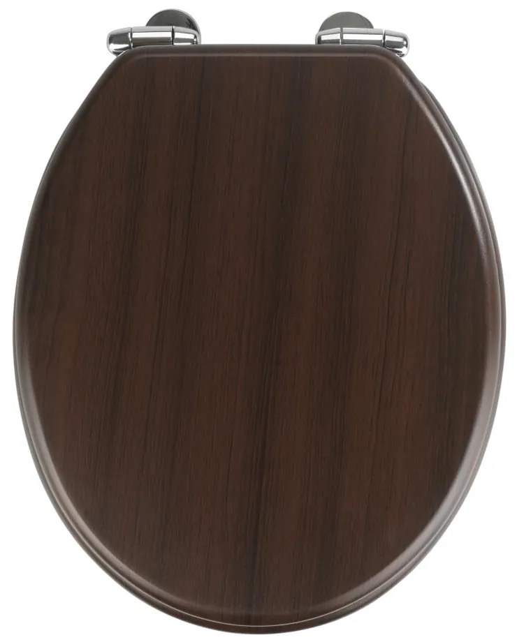 Sedile per WC scuro con chiusura facilitata Wengé, 43 x 37 cm - Wenko