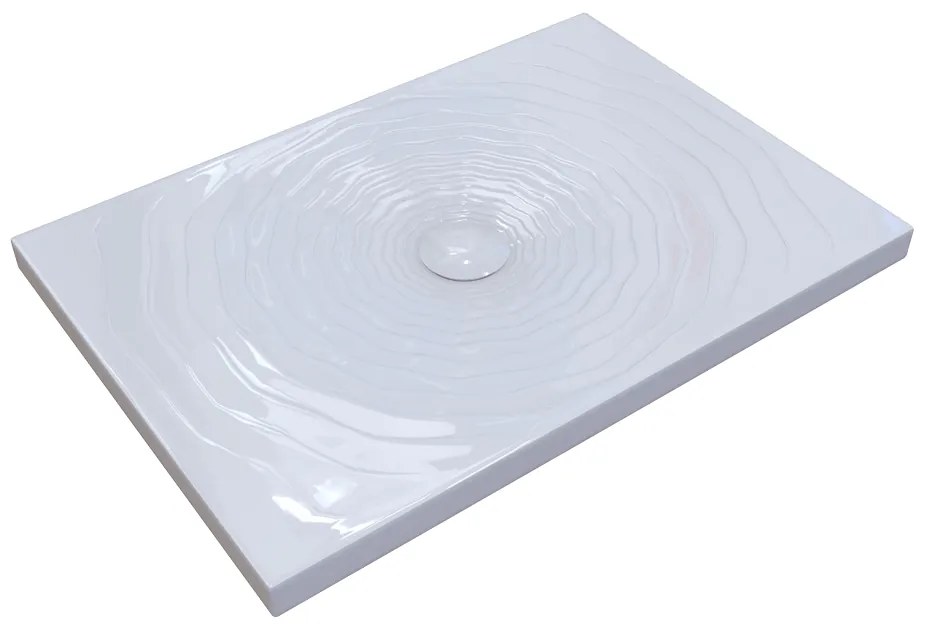 Ceramica Flaminia Water Drop Piatto doccia 100x70 da appoggio incasso filo pavimento in ceramica bianco