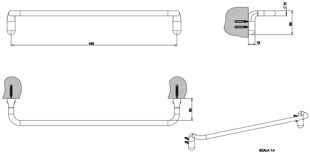 Porta Salviette 45 Cm Cromo Goccia 38100 Gessi