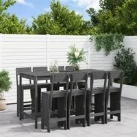 Set Bar da Giardino 9 pz Grigio in Legno Massello di Pinocod mxl 131616