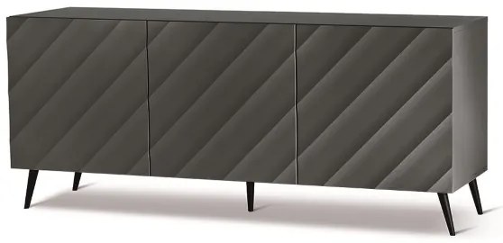 Madia 180 cm in legno Antracite 3 ante e 5 piedini - KALLA