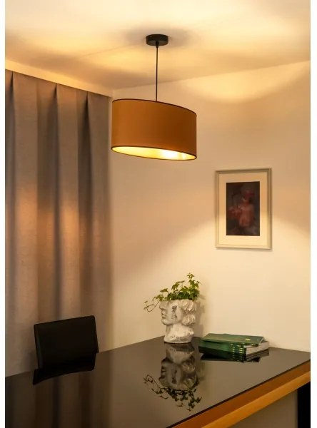 Duolla - Lampadario a sospensione con filo OVAL VEGAN 1xE27/15W/230V marrone