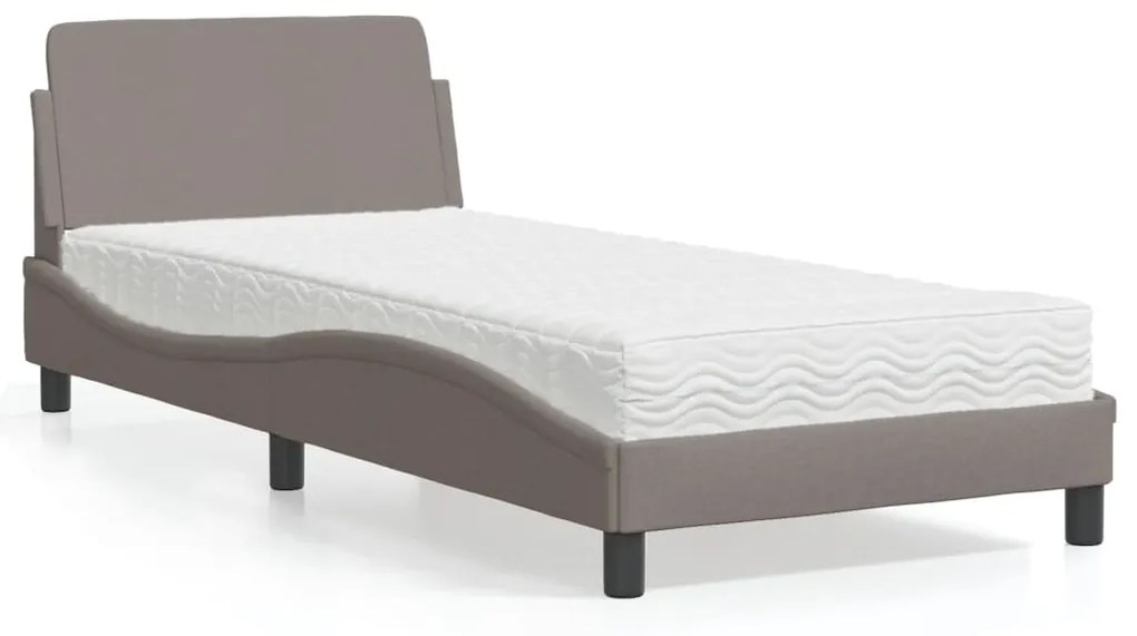 Letto Con Materasso Tortora 80x200 Cm İn Tessuto /