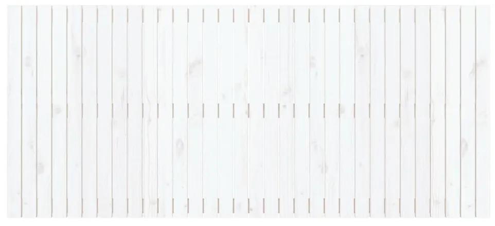 Testiera da parete bianca 204x3x90 cm in legno massello di pino