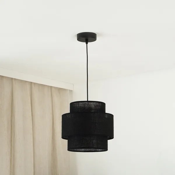 Brilagi - Lampadario a sospensione con filo SPACE YUTE 1xE27/15W/230V diametro 25 cm nero