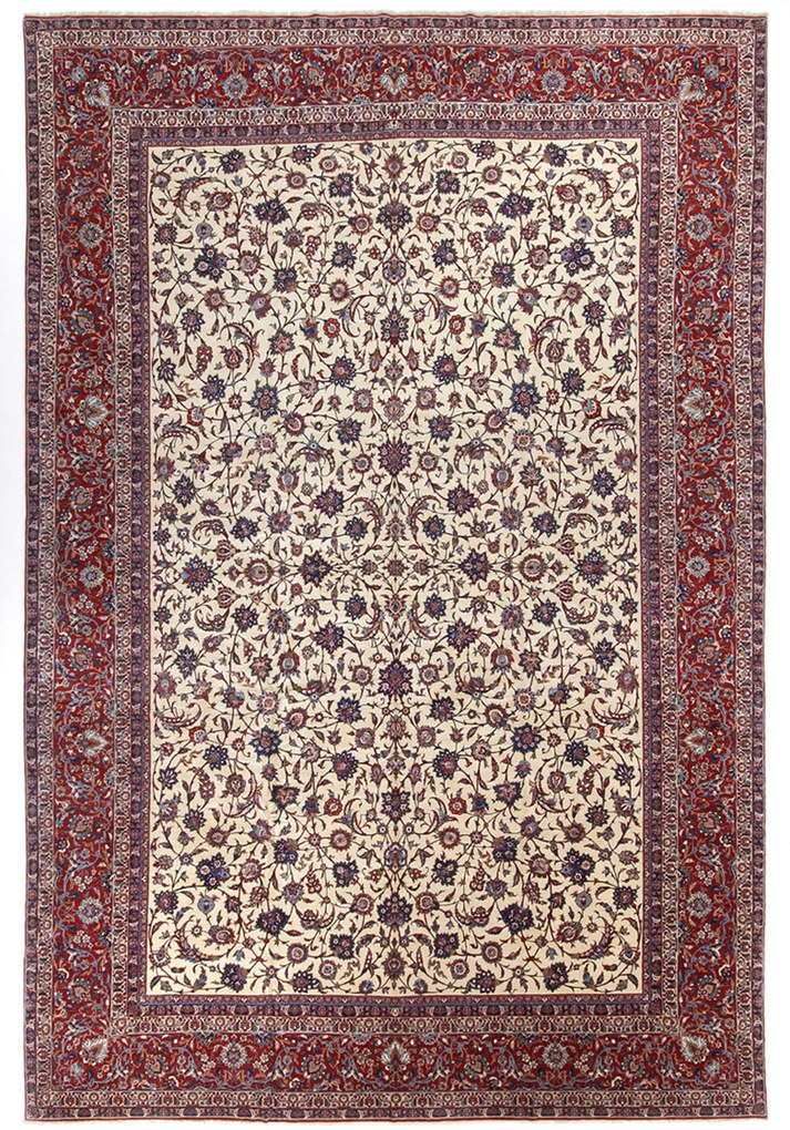 Isfahan Tappeto 530 x 360 (Iran) Annodato A Mano