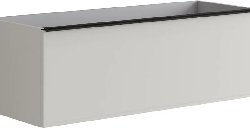Mobile da bagno sospeso sotto lavabo L 120 x H 40 x P 45.5 cm grigio, 2 cassetti Pixel frame