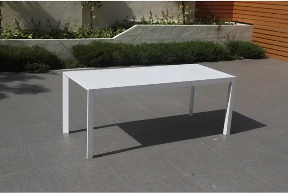 Tavolo Da Esterno Allungabile Rettangolare 127-180 Cm In Alluminio Bianco