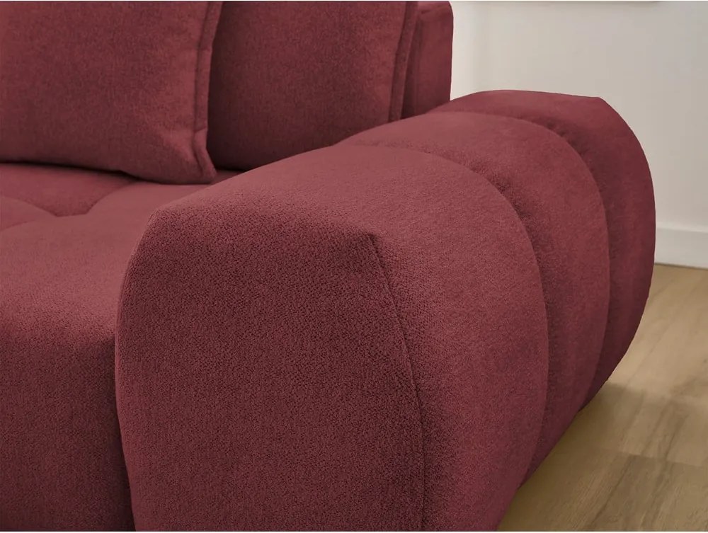 Divano angolare burgundy allungabile e con contenitore (penisola a sinistra/chaise lounge) con rivestimento in ciniglia Everest – Bobochic Paris