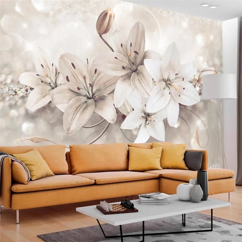 Fotomurale  Diamond Lilies  Colore Beige, Dimensioni e Misure 100x70