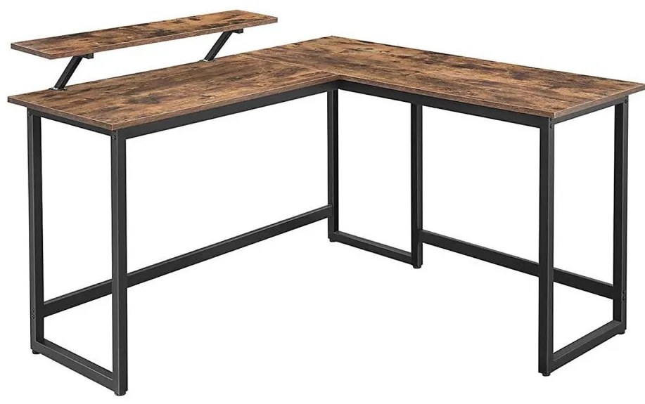 Scrivania angolare SOLEA marrone/nero