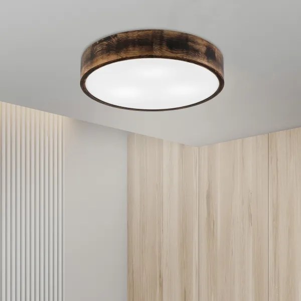 Lampada da soffitto OAK SMOKY 3xE27/15W/230V Ø47,5 cm rovere marrone scuro