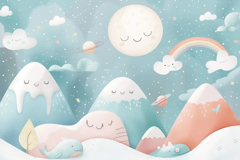 Stampa su tela – Per bambini: paesaggio sonnolento