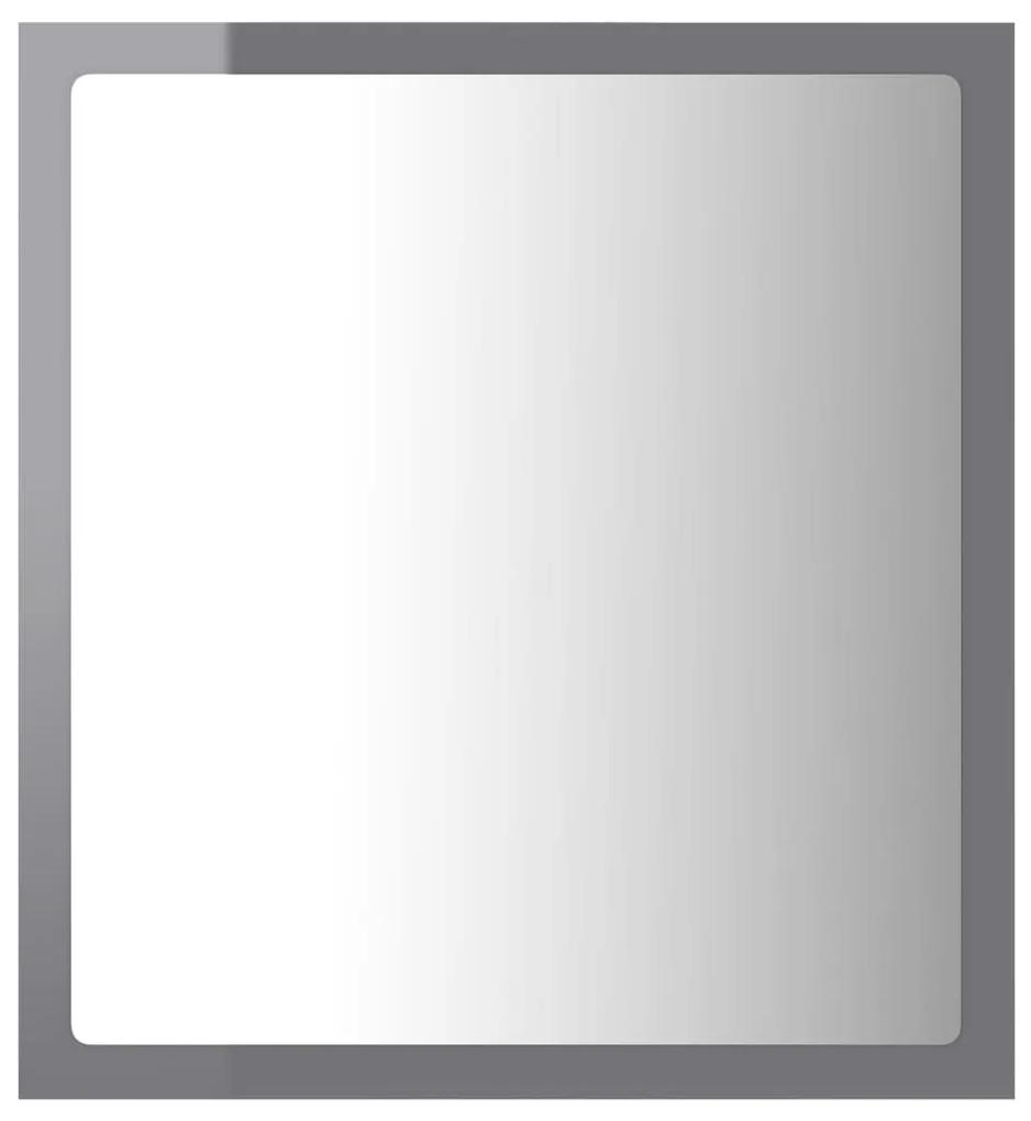 Specchio da bagno led grigio lucido 40x8,5x37 cm in acrilico