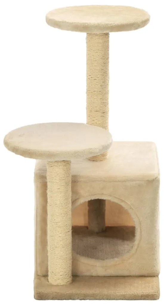 Albero per gatti con pali tiragraffi in sisal 60 cm beige