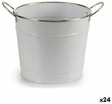 Vaso Con manici Argentato Metallo Bianco (23 x 19,5 x 30,5 cm) (24 Unità)