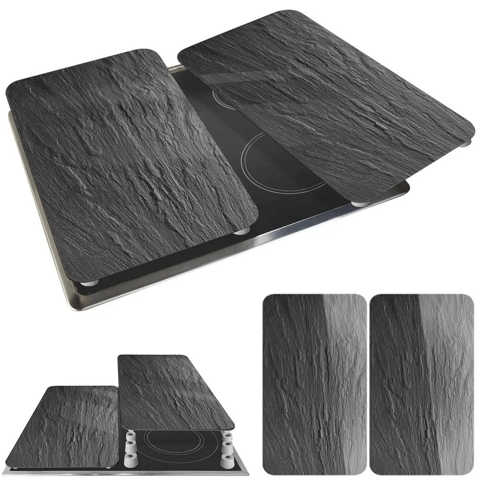 Set di 2 cappe da cucina in vetro con, 52 x 30 cm Slate - Wenko