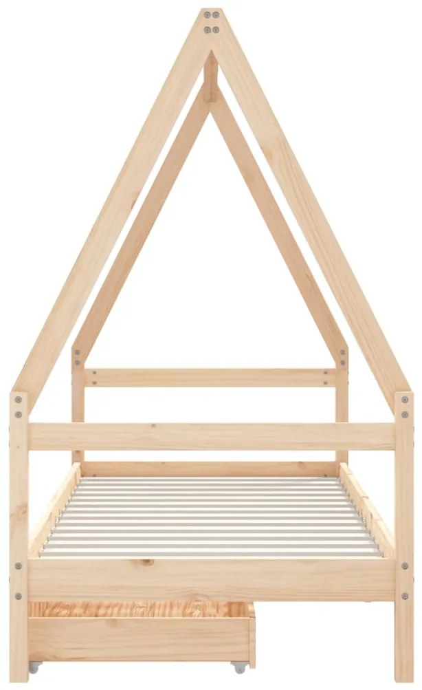 Giroletto bambini con cassetti 90x200 cm legno massello di pino