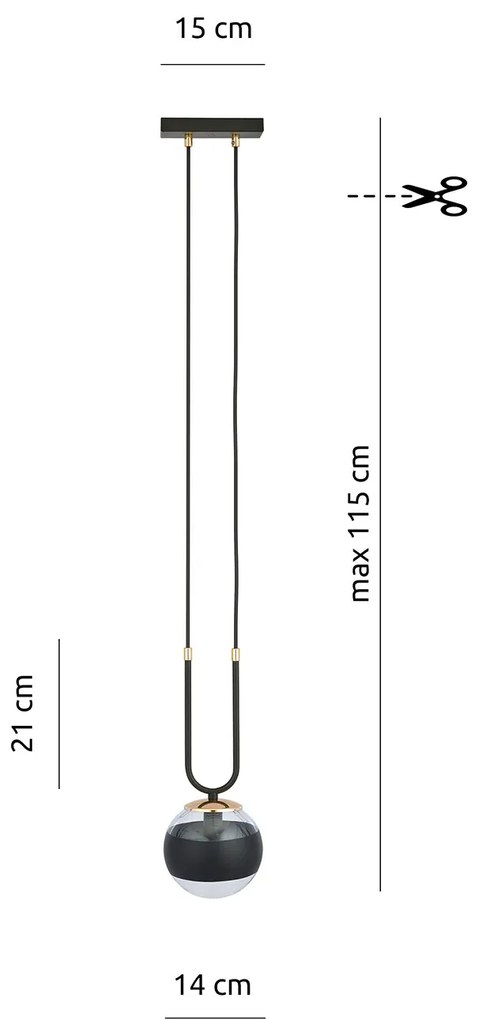 Sospensioni Moderna Crio Acciaio Nero 1 Luce E14 Ip20