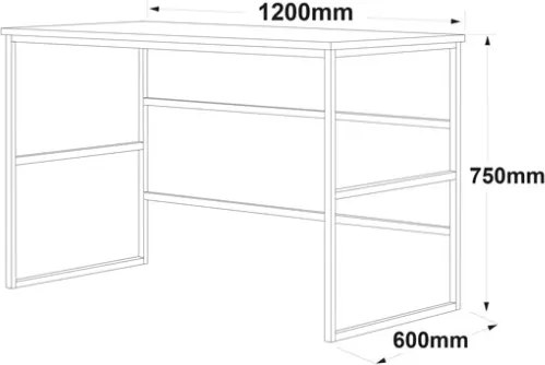 Scrivania Industrial Ferro E Legno 120x60x75H Rovere E Antracite Voyage