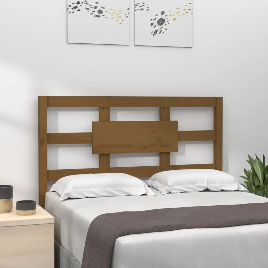 Testiera Per Letto Ambra 105,5x4x100 Cm Legno Massello Di Pino /